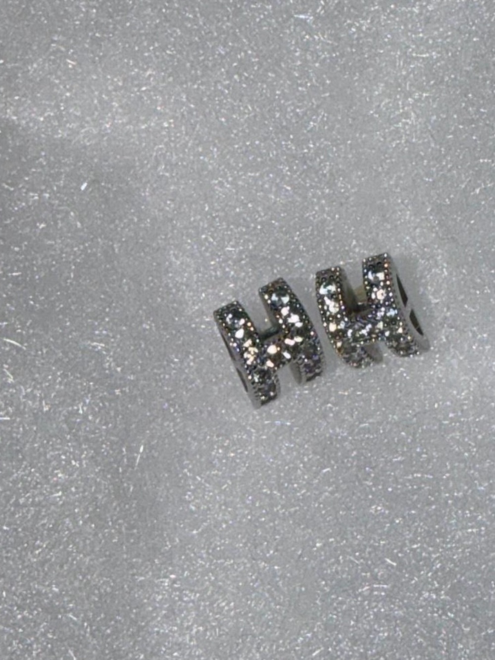 Sparkling Silver Huggie Earrings with Pavé Crystals